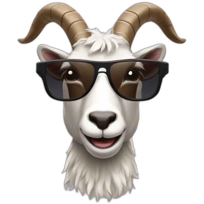 Goat with goatee beard and sunglasses emoji