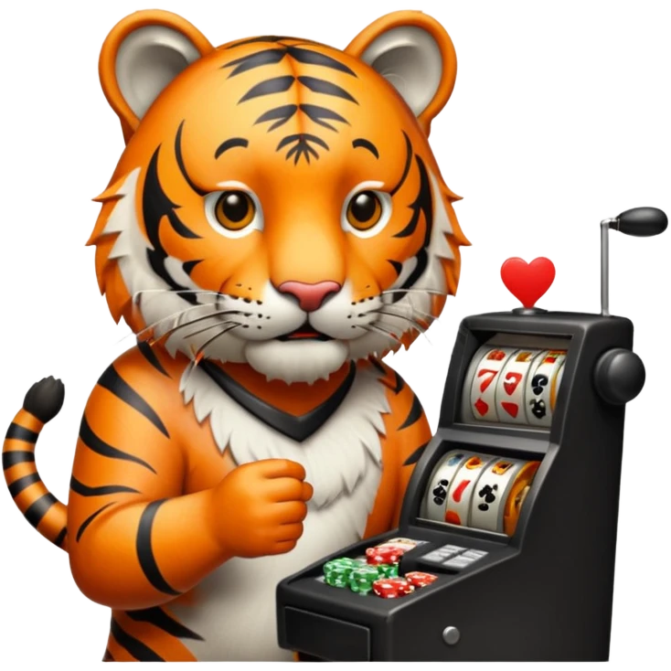 tiger playing a slot machine emoji