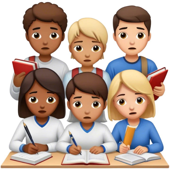 Students suffering and crying while studying emoji