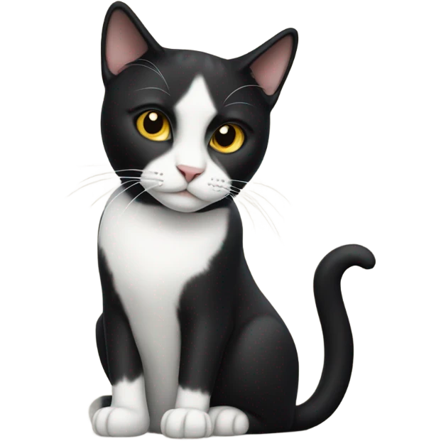 Tuxedo cat with black spot under nose emoji