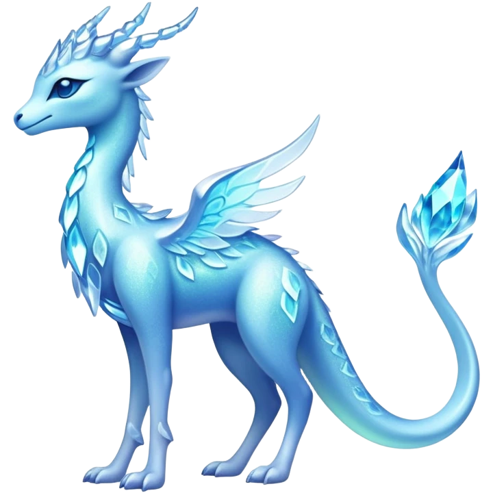 Shiny Exotic Colorful Ethereal Sparkly Amaura-Aurorus-Fakémon-hybrid-creature (full body)  emoji