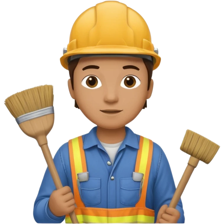 builder and sweeper emoji