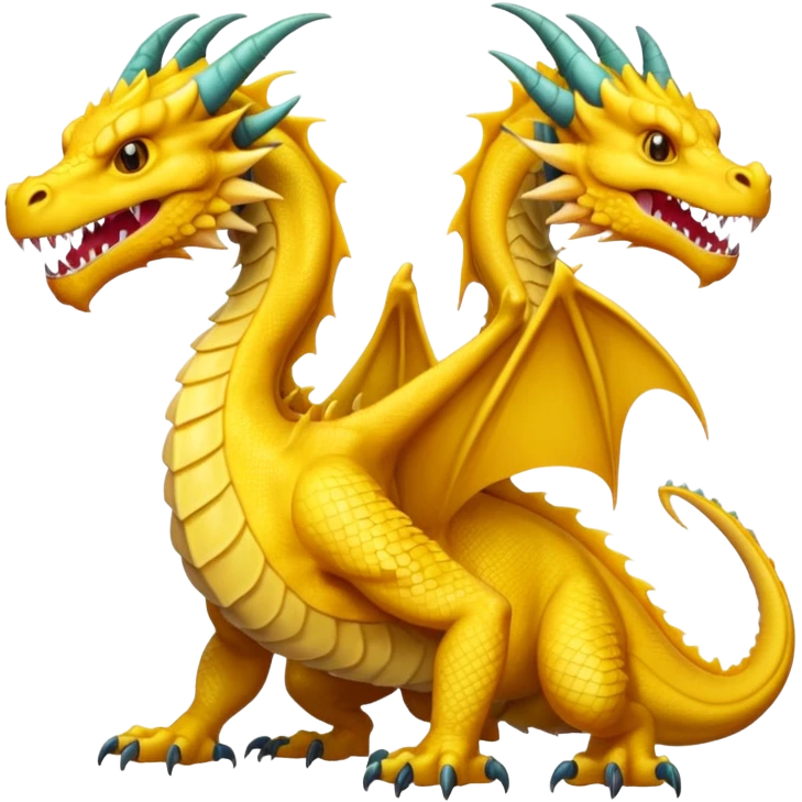 A yellow three head dragon emoji