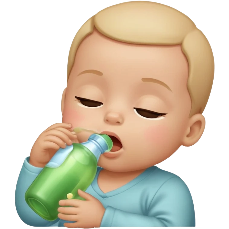 Baby crying with bottle emoji