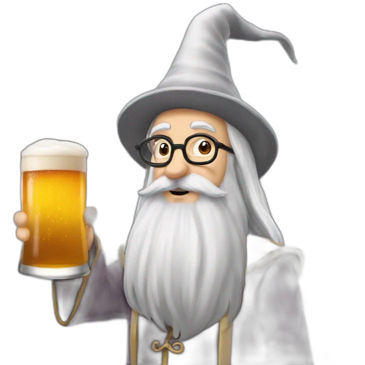 Dumbledore en train de boire une bière emoji