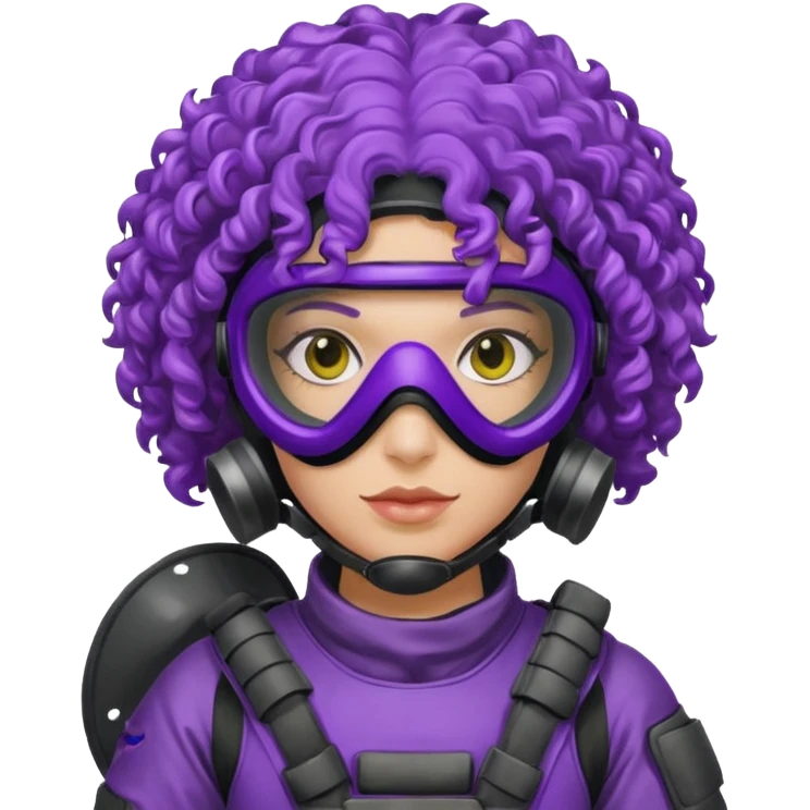 purple curly haired painitball player emoji