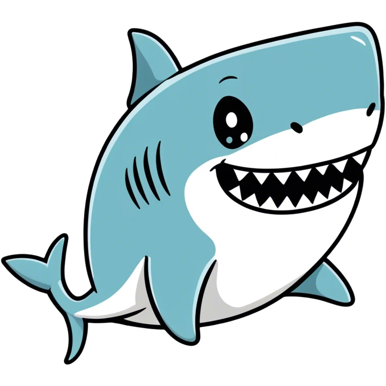 cute shark jumping emoji