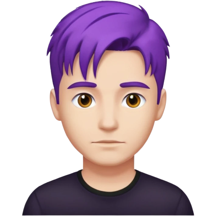man with purple hair and black shirt emoji