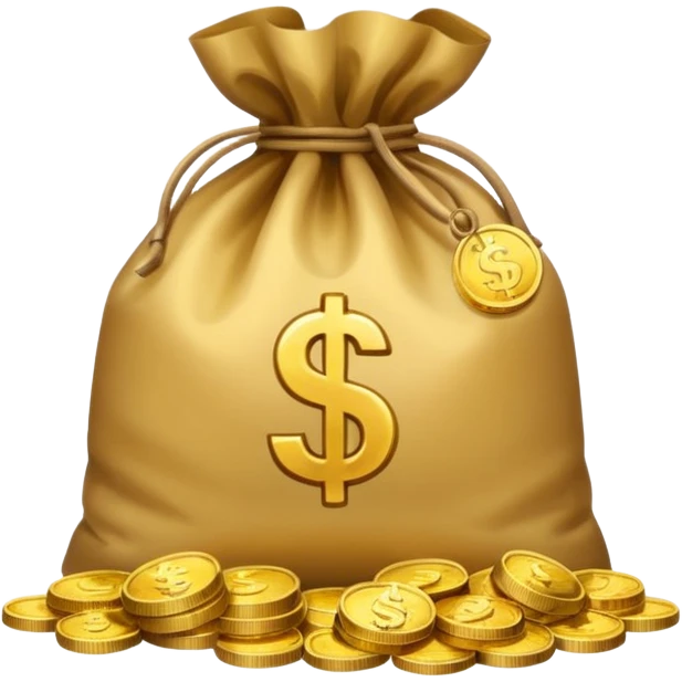 a bag of money and interest on it emoji