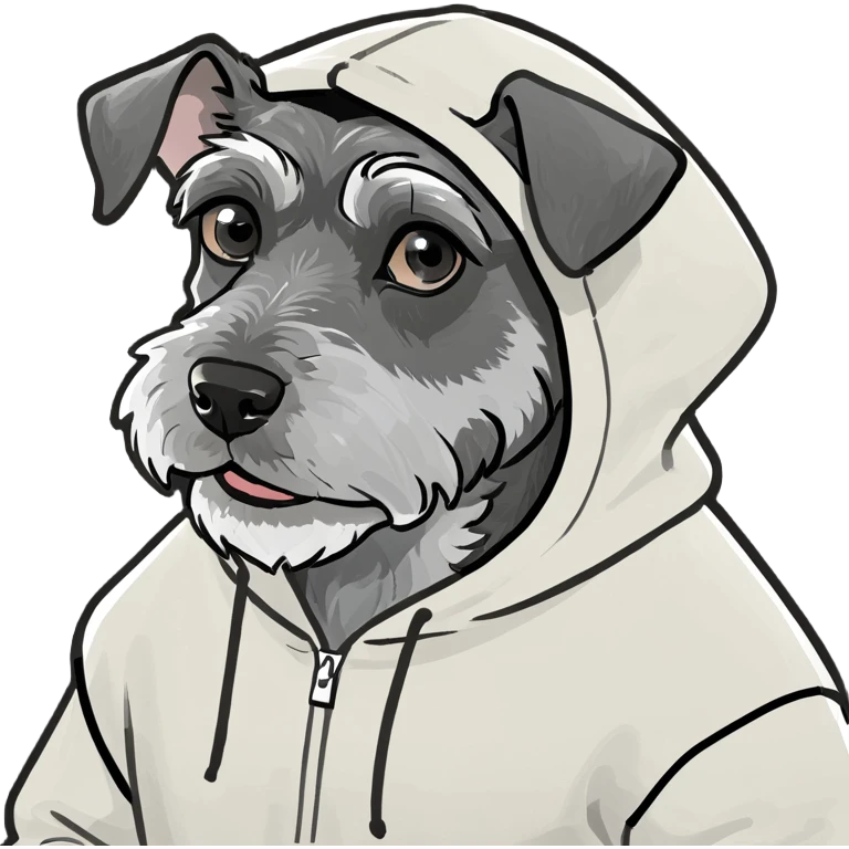 Schnauzer in a hoodie emoji