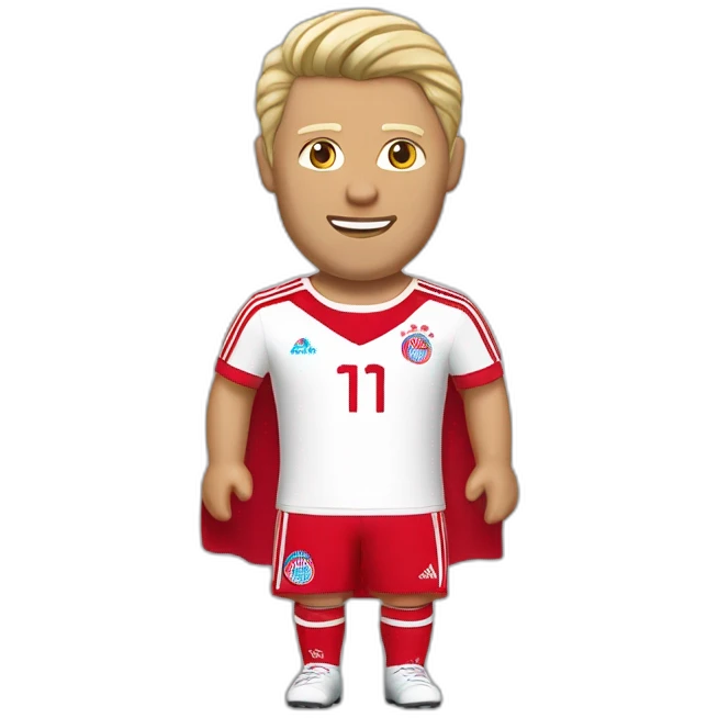 un mec qui s'appelle Simon qui est blond au cheveux lisse avec un maillot du Bayern Munich emoji