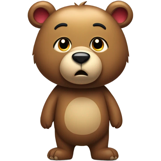 Sad bear wearing shoes emoji