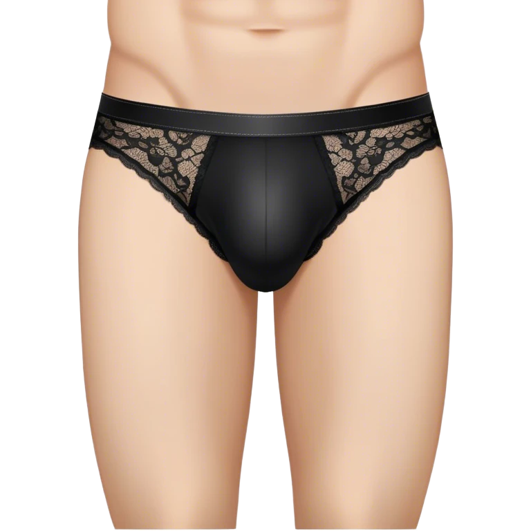 Black lace men’s briefs emoji