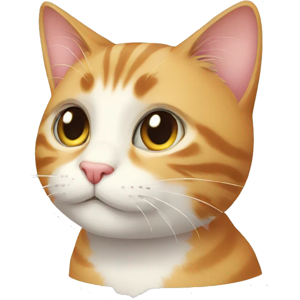 A cat looking at a cat cute emoji