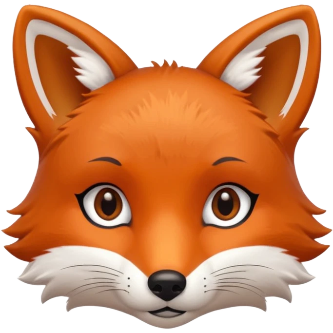 cute fox only face colors of an animal emoji, not a person, meaning only one color for the eyes emoji