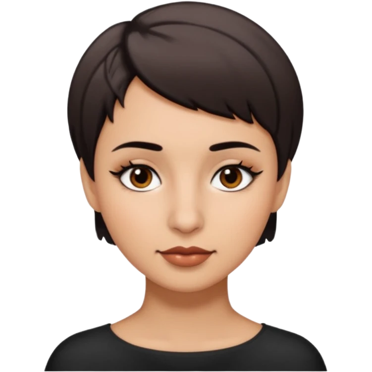Mujer con pelo corto mono pestañas y un lunar en la mejilla izquierda  emoji