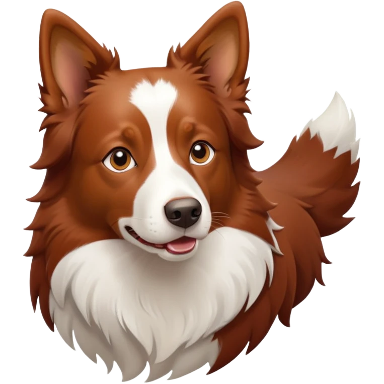 Red and brown border collie no white on face emoji