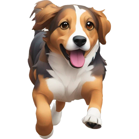 Vector art of a dog running made of vector multicoloured gradient shapes abstract shapes vector art emoji
