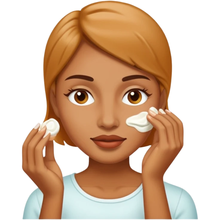 woman putting a white cream on her face emoji