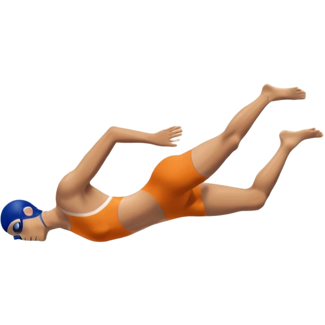 swimmer diving into a swimming pool, side profile view, smooth gradients, clean lines, realistic proportions. emoji