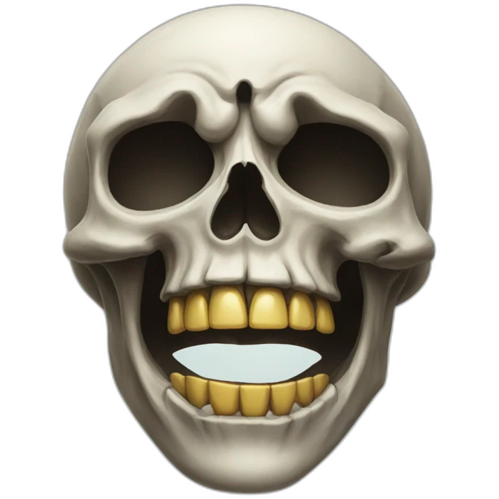 crying skull hyperrealistic emoji