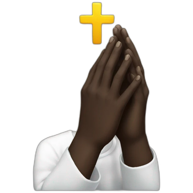black hand pray christian emoji