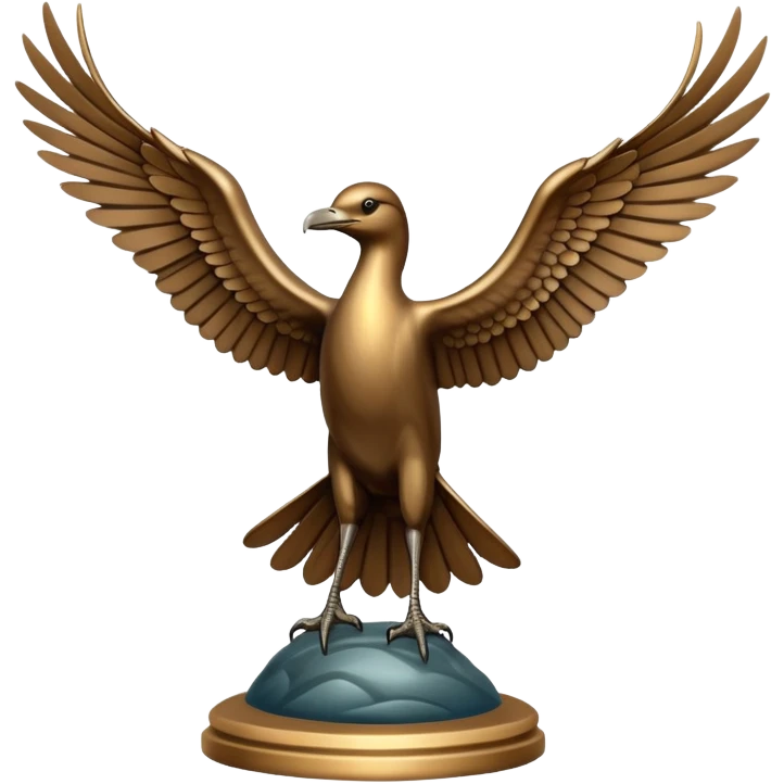 Liver bird, mythical bird symbol of Liverpool, cormorant-like bird with outstretched wings emoji