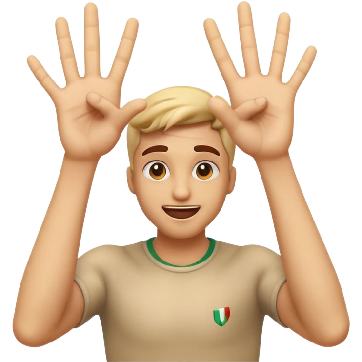 Cinematic Realistic Italian Gestures Pop Culture Emoji, showcasing expressive hand gestures rendered with lifelike textures and playful, energetic lighting. emoji
