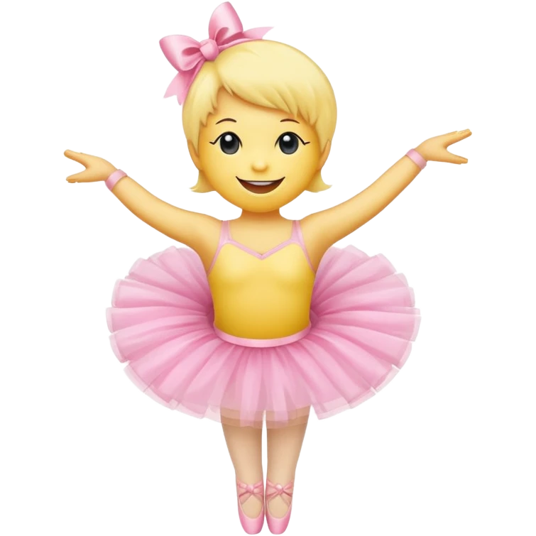 Smiley face emoji mixed with a ballerina emoji