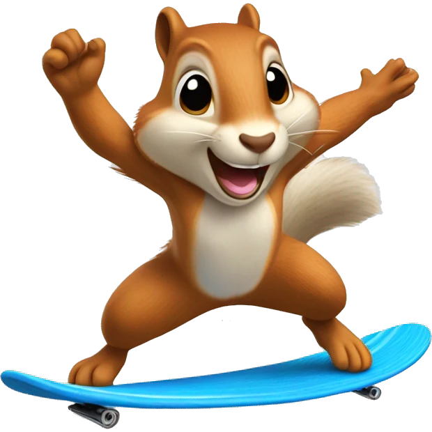 Squirrel jump roping while surfing emoji