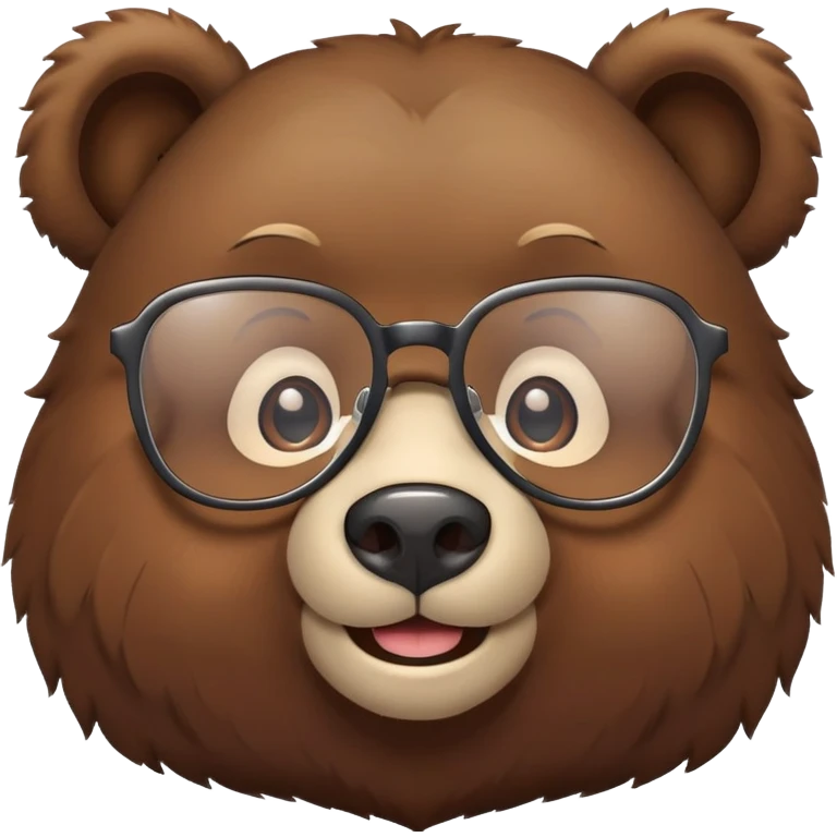 bear with glasses emoji