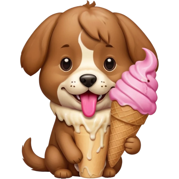 Dog eating a ice cream  emoji