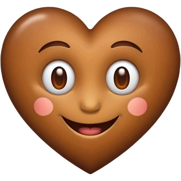 brown love reaction emoji with heart symbol, warm and friendly emoji