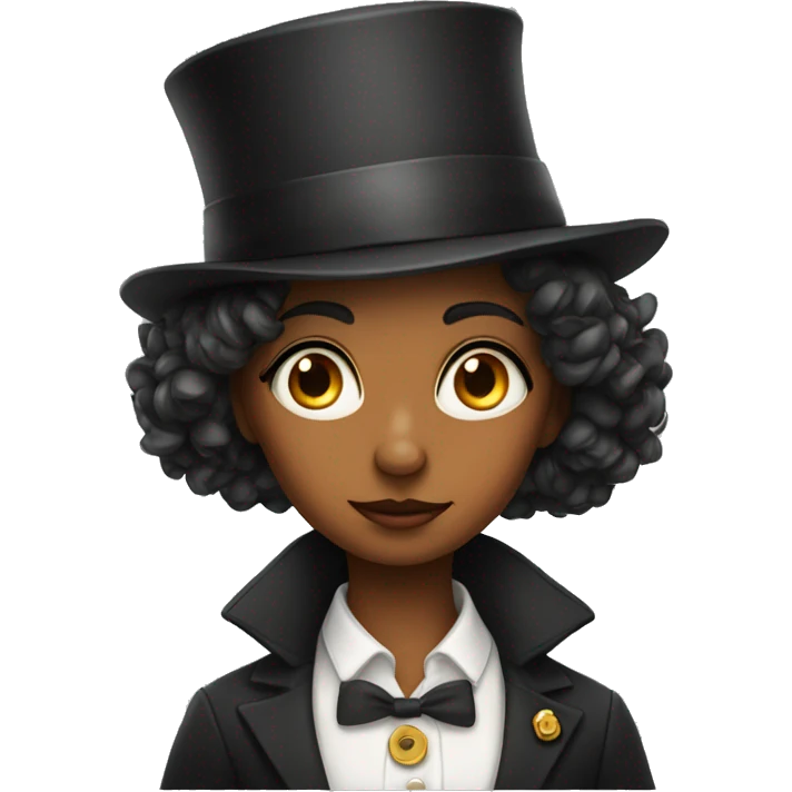 Girl with foxy look and monocle  emoji