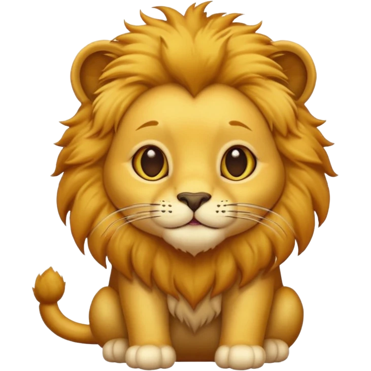 small lion with cat-like features emoji emoji