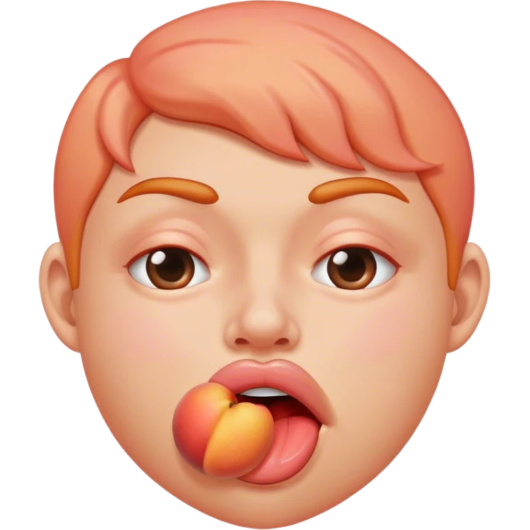 Peach with drool in mouth emoji