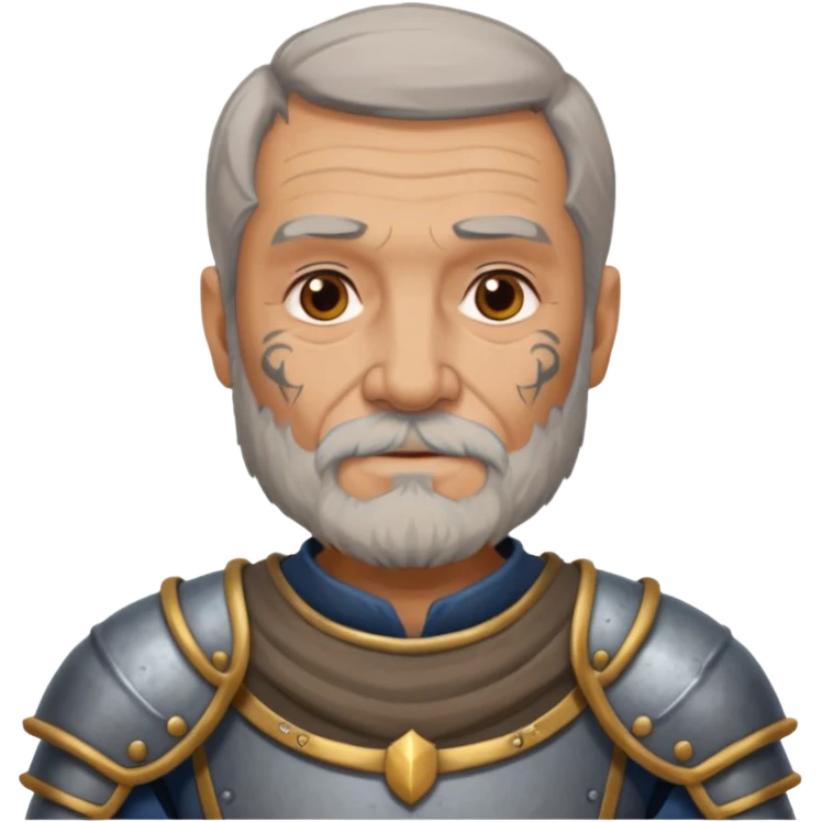 elderly tattooed knight, tattooed shoulder emoji