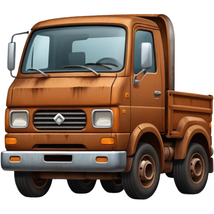 Truck damaged like junkyard with no wheels  emoji