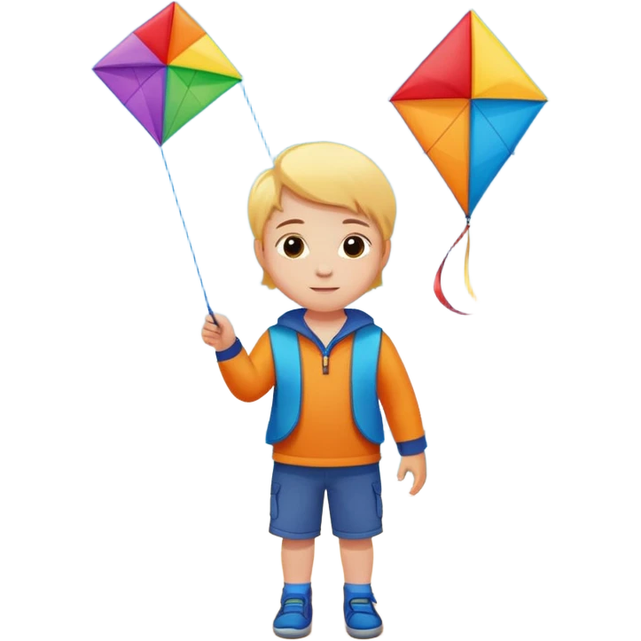 little kid with kite emoji