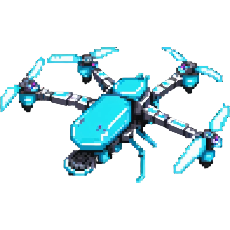combat drone with weapons and cyan details emoji