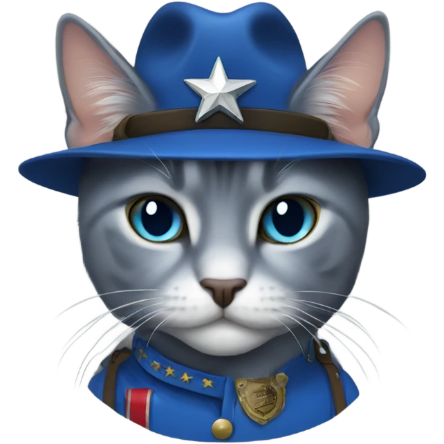 Blue Russian cat Texas Ranger emoji
