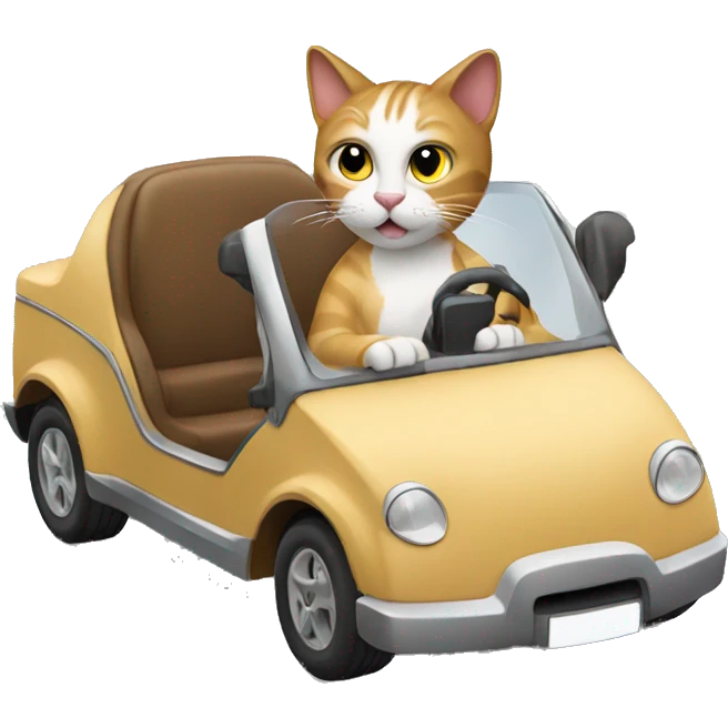 Cat driving car emoji