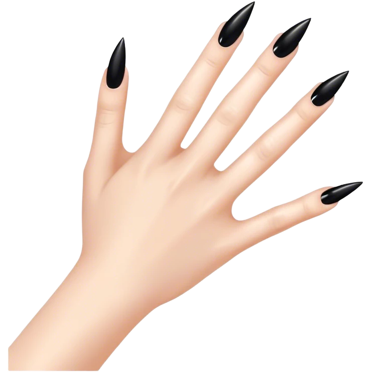 Black stiletto nails hand emoji