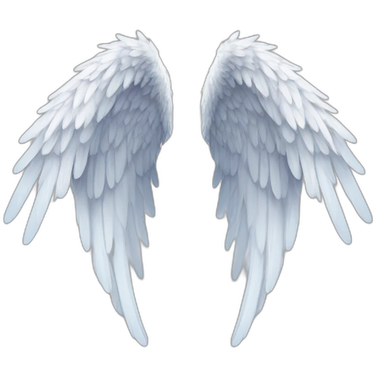 one pair of angel wings streched emoji