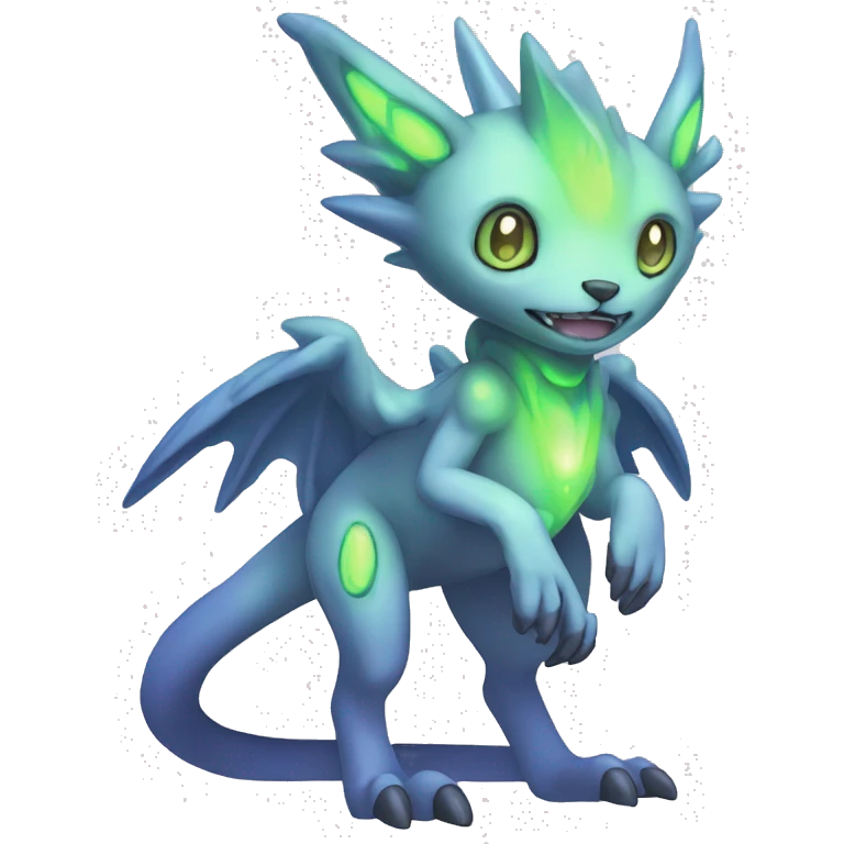 cute cool edgy ethereal magical alien Digimon-Fakemon-animal full body emoji