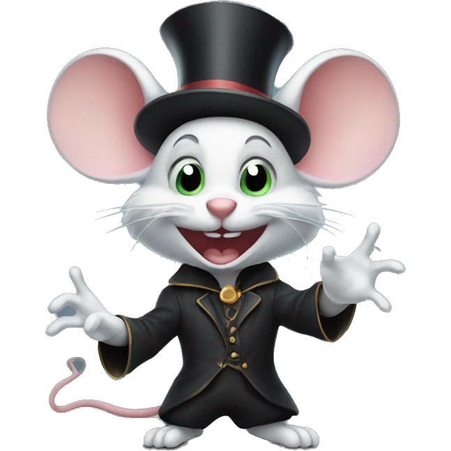 evil mouse doing magic trick emoji