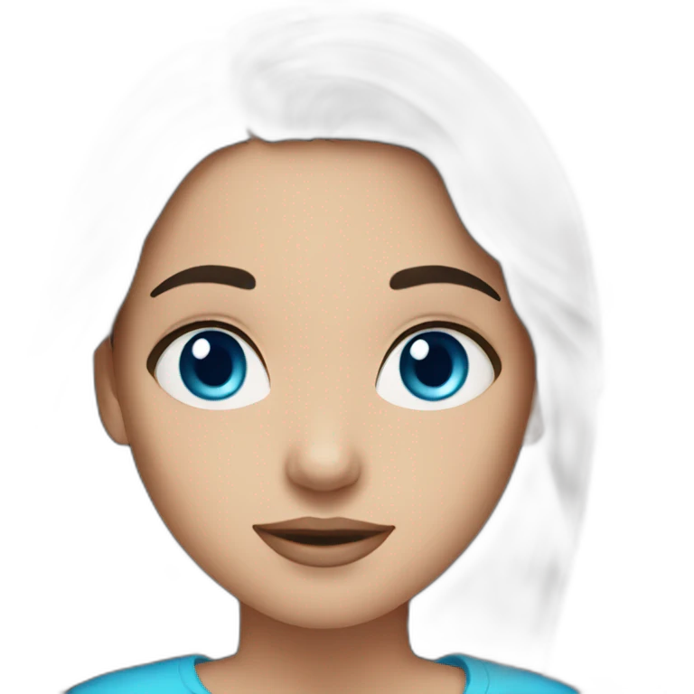 Brunette girl with blue eyes emoji