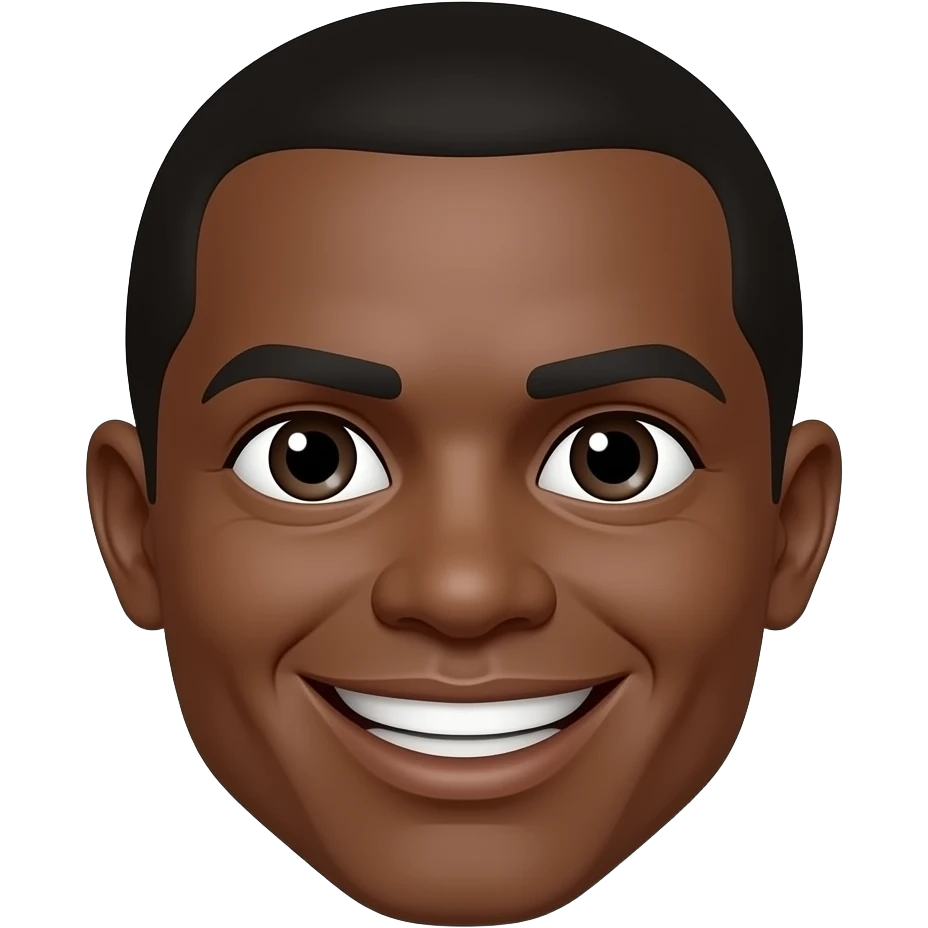 Emoji com a cara toda preta olhando um pouco pra cima é sorrindo emoji