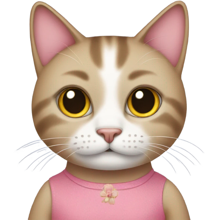 Cat with a pink dress emoji