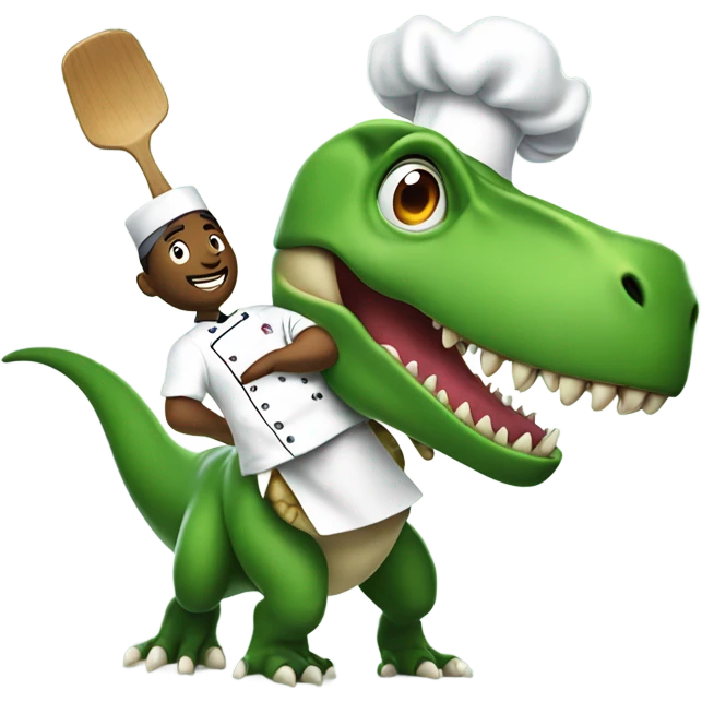 Chef riding T. rex emoji